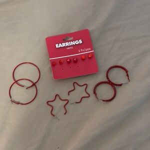 Multiple red earrings pack